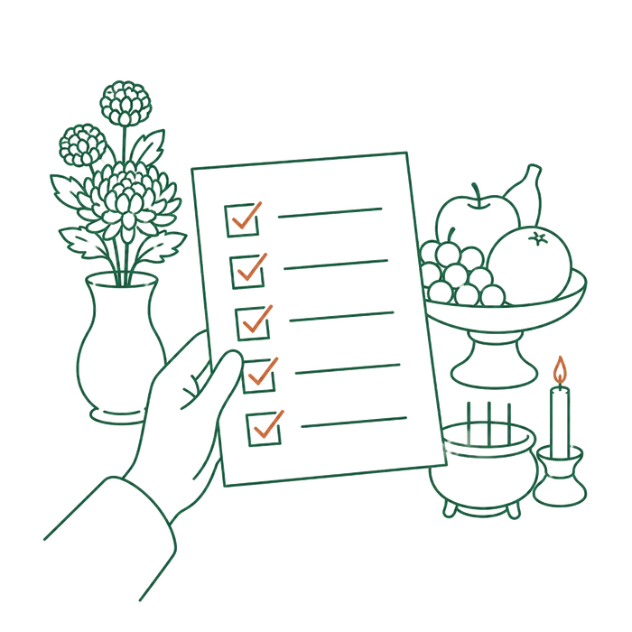 法事の準備のイメージイラスト